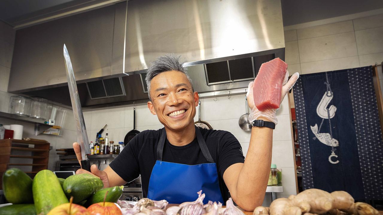 Sushi chef Masaaki Koyama will finally re-open his business after ill health from a hookah diving accident at Geeveston. Picture Chris Kidd