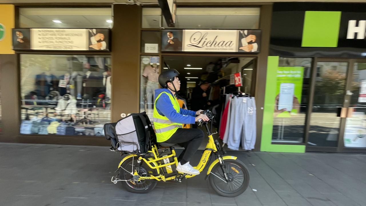 E-bikes are a common sight at Church St Parramatta.