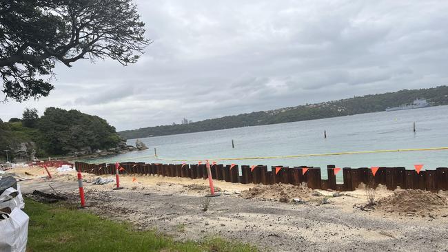 The status of the seawall upgrade at Shark beach as of January 2023