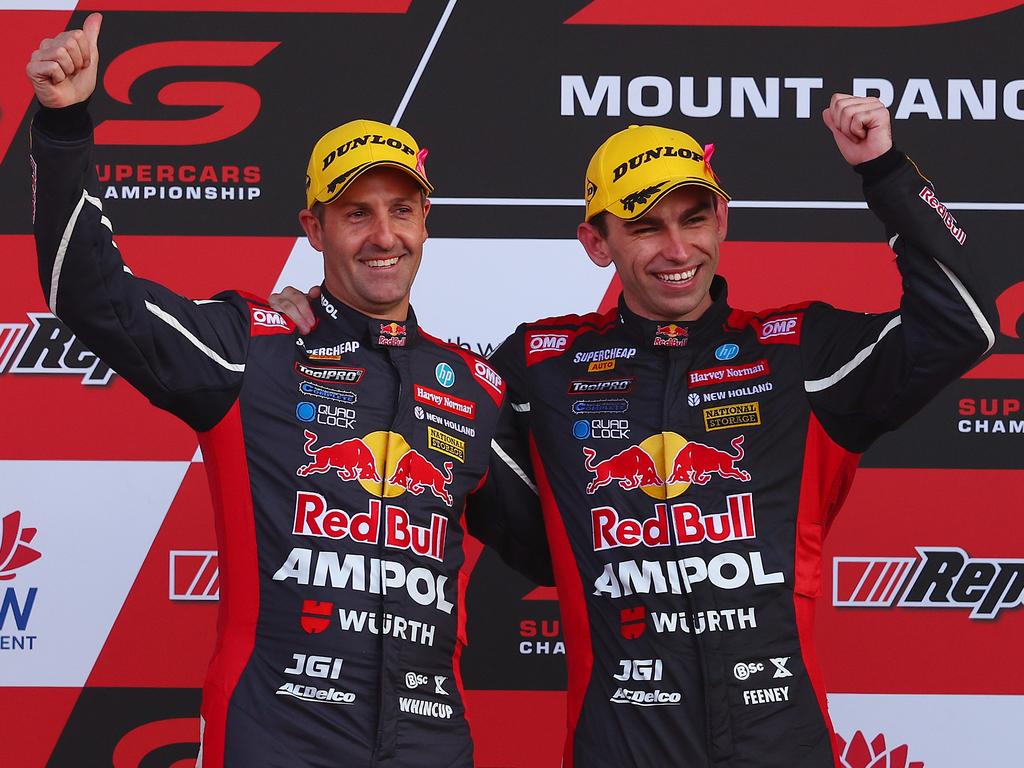 Jamie Whincup and Broc Feeney finished second in the Bathurst 1000. Picture: Getty Images