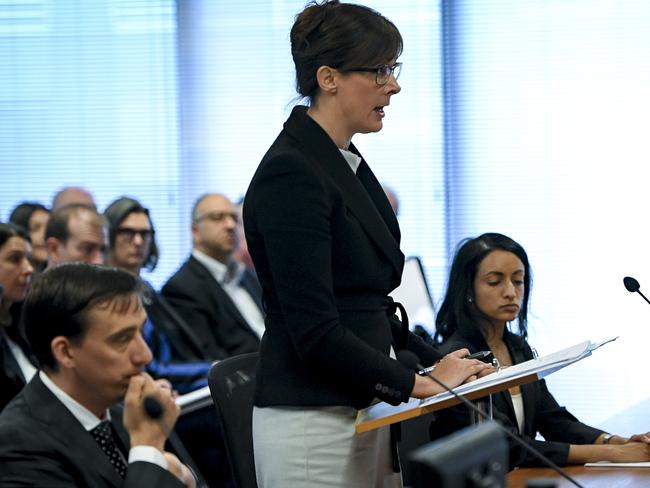 Senior counsel Rowena Orr addresses the commission. Picture: Eddie Jim