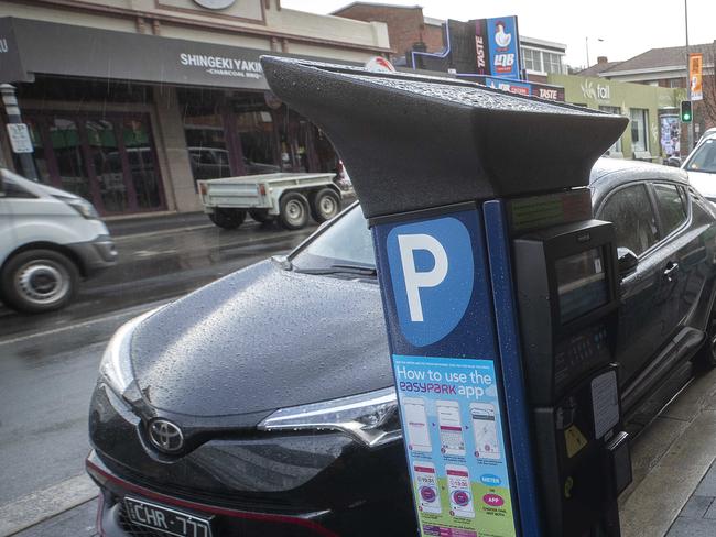 One of the new parking meters in North Hobart. Picture: Chris Kidd