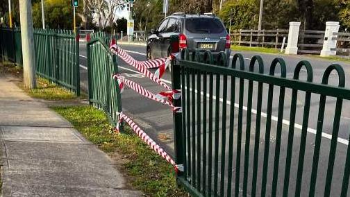 Damage to a fence at Annangrove PS after a car crashed into it this June — luckily no children were injured.