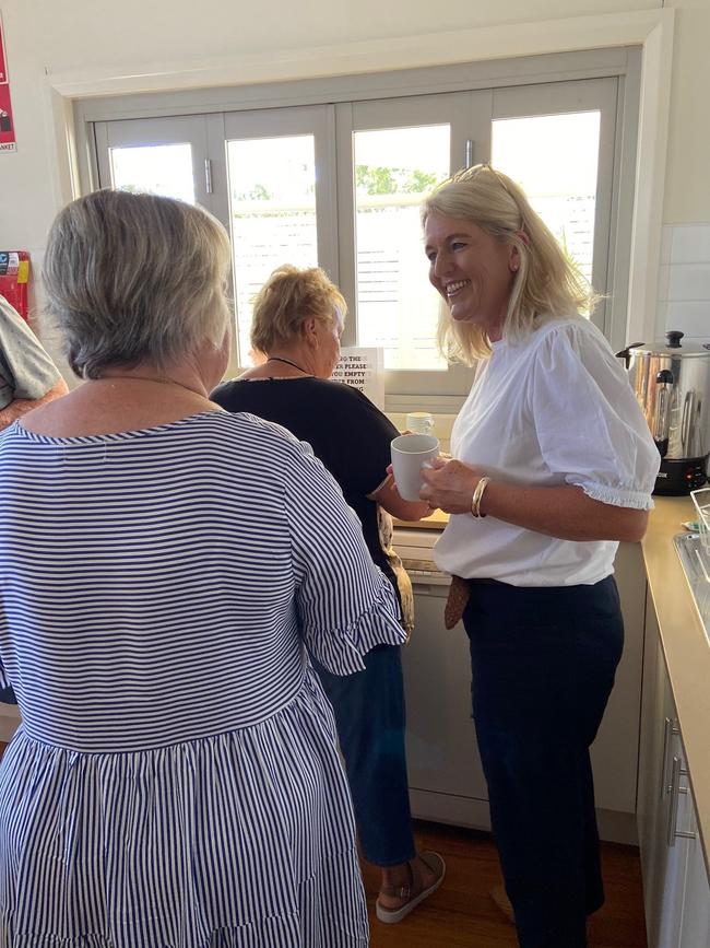 Swansea MP Yasmin Catley out and about having a cuppa with some of her constituents. Supplied