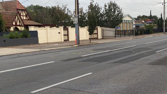 The scene of the motorcycle crash on Morphett Rd, Warradale. Picture: Dixie Sulda