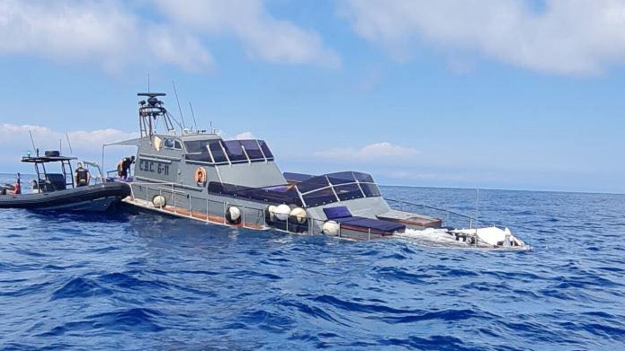 The yacht used by Princess Diana during her last summer sunk in the Mediterranean. Picture: Gendarmerie des Alpes-Maritimes