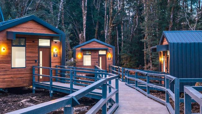 Discovery Parks Cradle Mountain has unveiled 11 new premium mountain cabins targeting the upmarket leisure crowd. Picture: Supplied