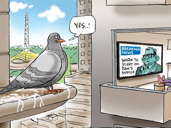 Mark Knight’s take on Dan Andrews’ statue.