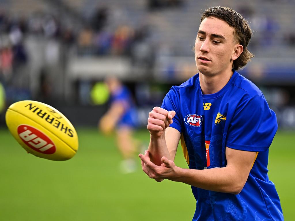 Eagles young gun Brady Hough signed off last year with a score of 107 points. Picture: Daniel Carson/AFL Photos via Getty Images