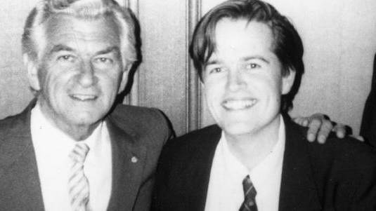 Mr Hawke with a young Bill Shorten.