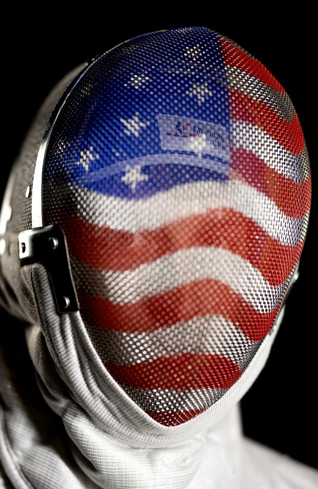 Fencing athlete Eli Dershwitz poses for a portrait during the 2024 Team USA Media Summit. Picture: Al Bello/Getty Images