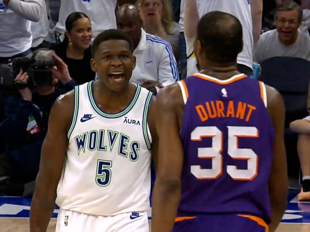 Anthony Edwards had plenty to say to Kevin Durant. Picture: Supplied