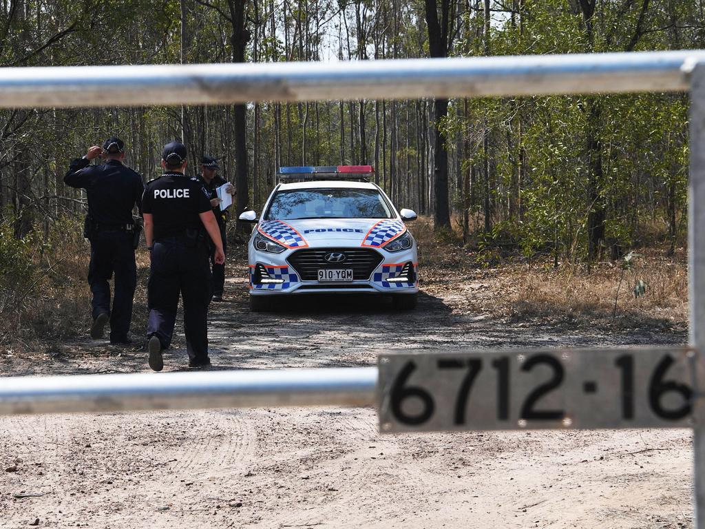 Officers at the scene of a police shooting in Tiaro in December 2019. Picture: Cody Fox