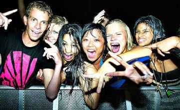 Thousands of schoolies party into the night during Schoolies Week on the Gold Coast. Picture: JACK TRANAAP