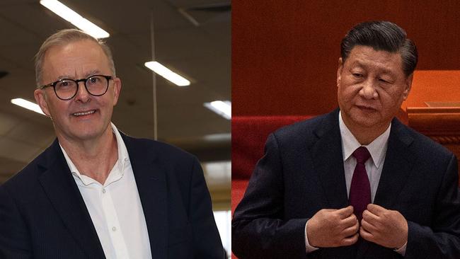 Composite- Australian PM Anthony Albanese and Paramount Leader of China Xi Jinping. Picture: NCA NewsWire