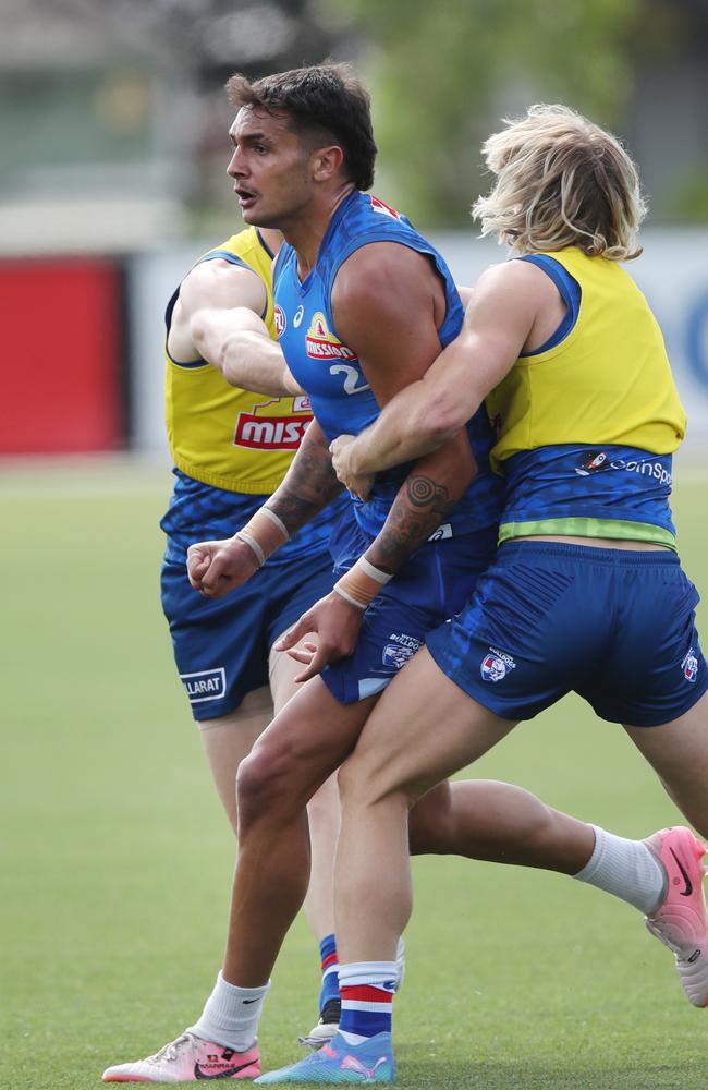 Jamarra Ugle-Hagan at Western Bulldogs training in December. Picture: David Crosling