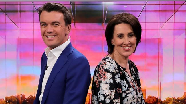 ABC co-hosts Michael Rowland and Virginia Trioli. Picture: Stuart McEvoy