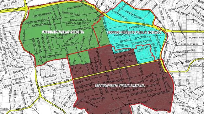 School enrolment map for Roselea, Epping Heights and Epping West