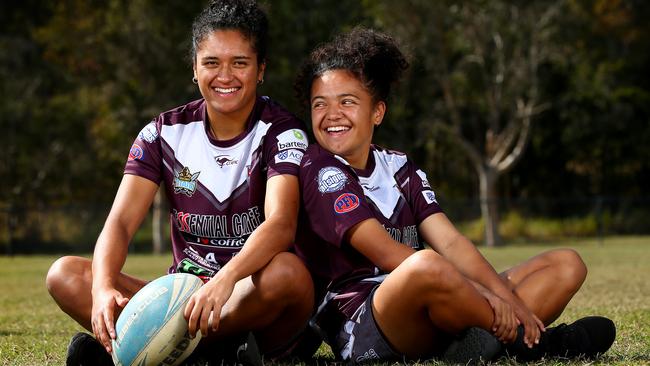 Rugby league sisters Zahara and Chante Temara. Picture: Adam Head.