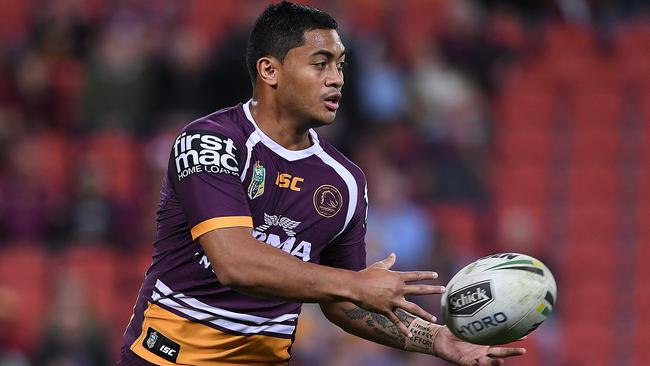 Anthony Milford of the Broncos during the Round 19 NRL match between the Brisbane Broncos and the Penrith Panthers at Suncorp Stadium in Brisbane, Friday, July 20, 2018. (AAP Image/Dave Hunt) NO ARCHIVING, EDITORIAL USE ONLY