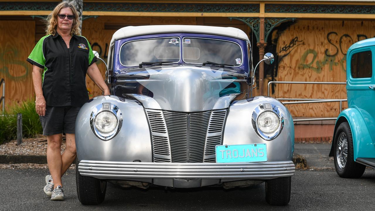 Julie Bennett 1940 Ford Delux convertible as part of the Trojans Rod and Custom Club in Lismore.