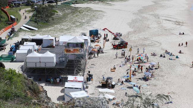 Action on the set of Reef Break at Miami on the Gold Coast. Picture: Glenn Hampson