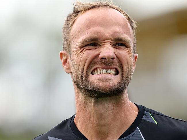 SYDNEY, AUSTRALIA - FEBRUARY 09: Valere Germain of the Bulls warms up prior to the round 18 A-League Men match between Macarthur FC and Western United at Campbelltown Stadium, on February 09, 2025, in Sydney, Australia. (Photo by Brendon Thorne/Getty Images)