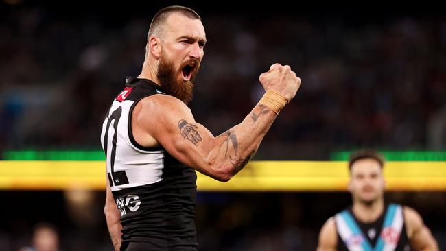 Charlie Dixon was a key figure in Port’s third-quarter comeback. Picture: James Elsby/AFL Photos via Getty Images