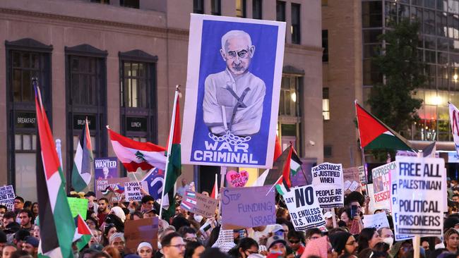 The hate: A pro-Palestinian demonstration in Washington. Picture: AFP