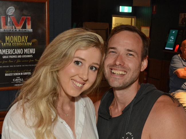 Madeleine Collins and Michael Mosely at Australia Day celebrations at Cavill Hotel, Surfers Paradise. Picture: Regina King
