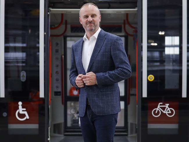 ACT Labor leader Andrew Barr has celebrated support from people in Canberra’s south for light rail to be extended to Woden. Picture by Sean Davey.