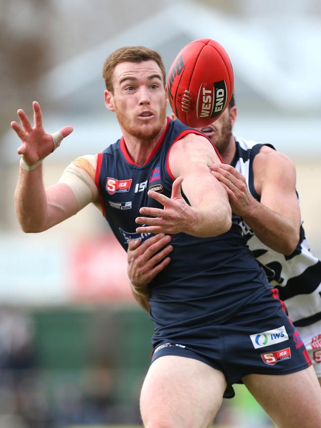 Matt Fuller under pressure while playing for Norwood in 2016. Picture: Stephen Laffer