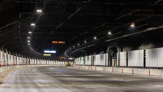 An exclusive peer inside the M4-M8 tunnels of WestConnex, set to open in early 2023. Picture: Darren Daly