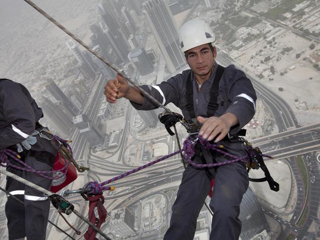 We don’t envy the window cleaners. Picture: BBC