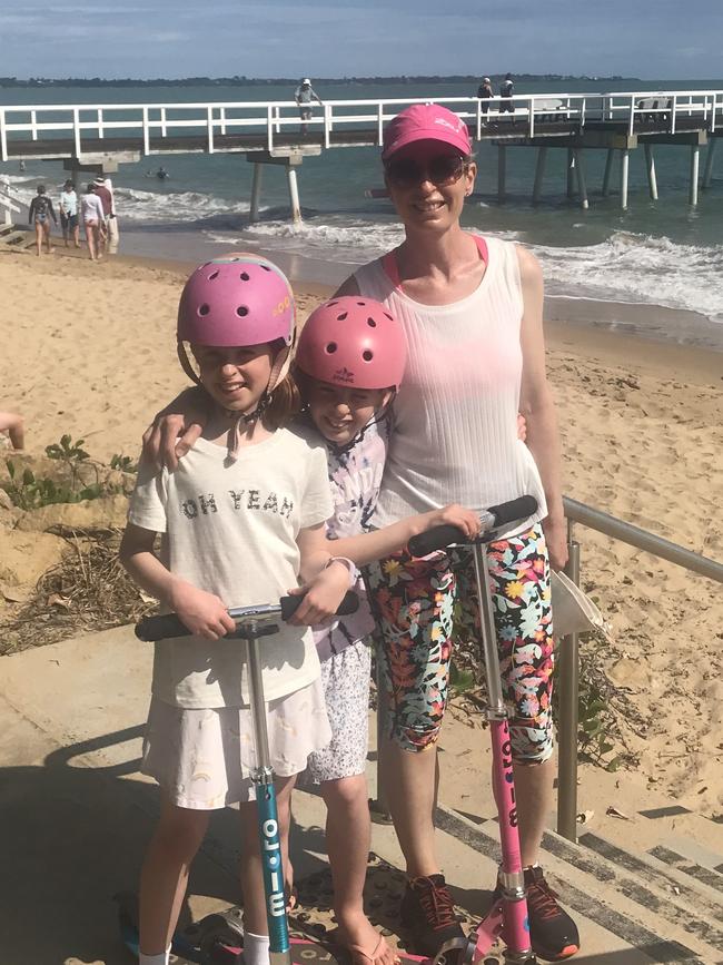 St John of God nurse Penne Batters on holiday with her family in Brisbane, where her quick thinking saved the life of a drowned toddler