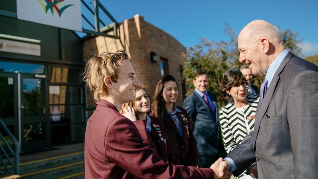 Governor-general Peter Cosgrove at Sunbury College. Picture: File.