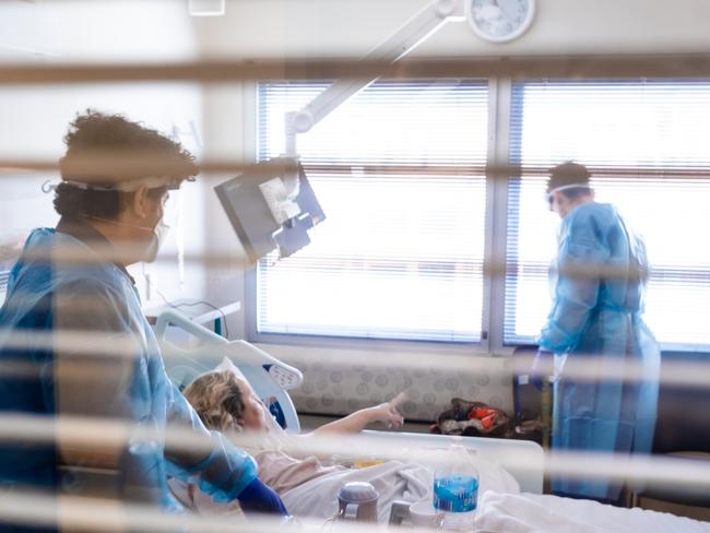 A photo of the existing Covid-19 ward at Mater Hospital Brisbane.