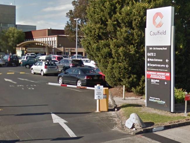 Caulfield Hospital told the <i>Herald Sun</i> the nurse had been stood down and no longer worked there. Picture: Google