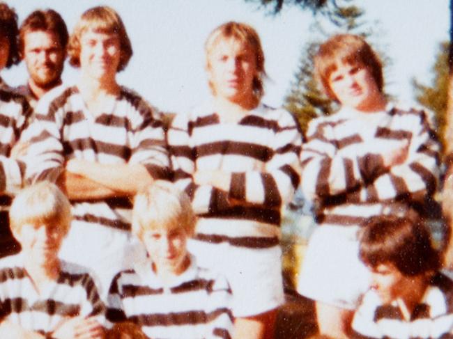 In the game ... Warren Miller, second from right at back, as captain of the Under 15 Riverina Rugby Union team.