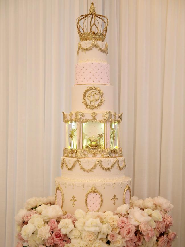 The couple’s royal-inspired wedding cake. Picture: Chelsea Lauren/Shutterstock/Media Mode