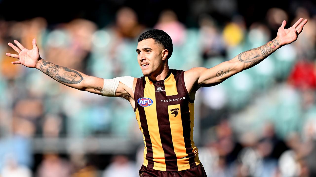WA forward Tyler Brockman could be part of a deal in which West Coast could hand over the No.1 pick for selections including Hawthorn’s pick 3. Picture: Steve Bell / Getty Images