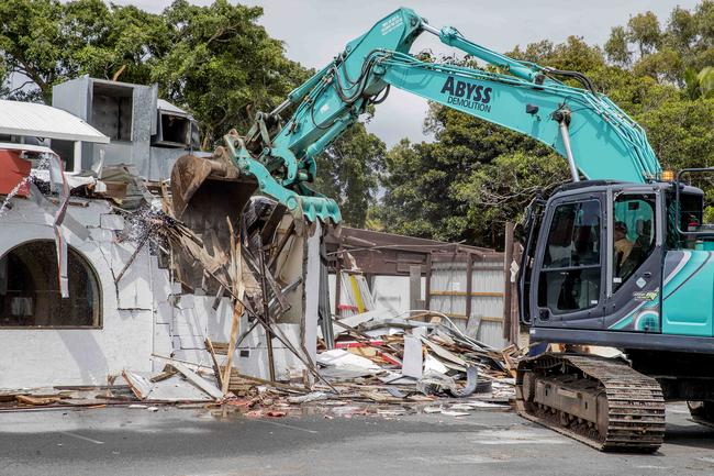 Demolition at the old Cav's Steakhouse location in Labrador. Picture: Jerad Williams