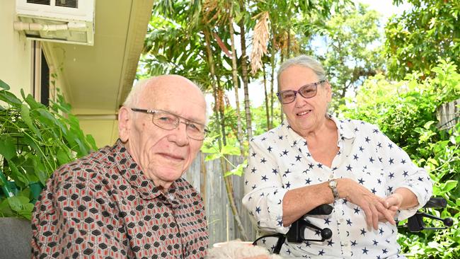 Maggie and Jim Copp at home in their retirement complex in Smithfield are grateful for the level of care they received from the Cairns Hospital Virtual Covid Ward. Photo: Emily Barker