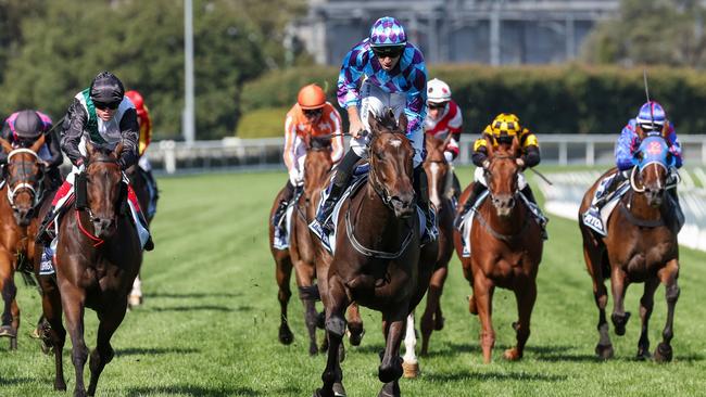 Pride Of Jenni holds off Mr Brightside to win the All-Star Mile. Picture: George Sal/Racing Photos via Getty Images