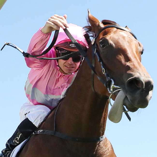 Tim Clark, aboard Too Darn Lizzie, competes at The Agency Randwick Guineas Day in Sydney. Picture: Jeremy Ng/Getty Images