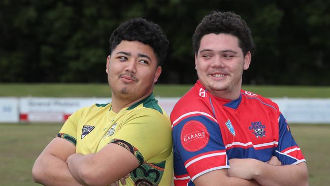 U/18 finalists Jat White (Dolphins) and Tana Heron (Bond Pirates). Picture Glenn Hampson