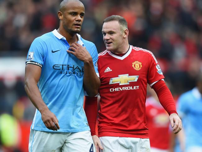 Wayne Rooney couldn’t find a way past Vincent Kompany.