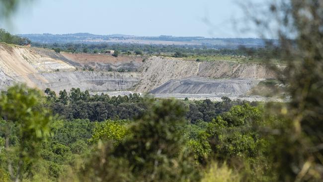 New Hope New Acland coal mine stage two as seen from the rental property of the Gooderham family. Picture: Kevin Farmer