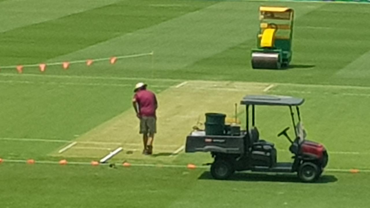 The Gabba pitch is looking green ahead of the first Test of the summer.