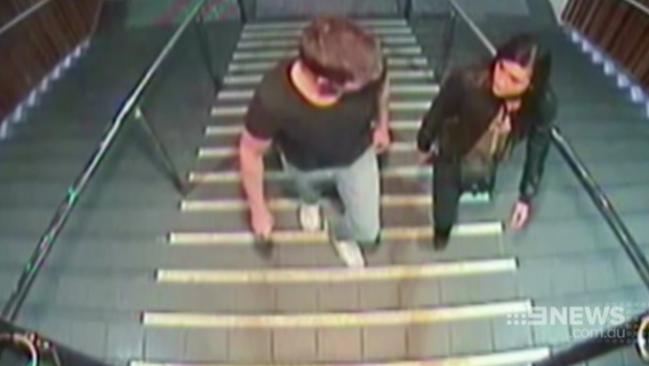 CCTV footage of Gable Tostee with Warriena Wright on the night she fell from his Gold Coast apartment.